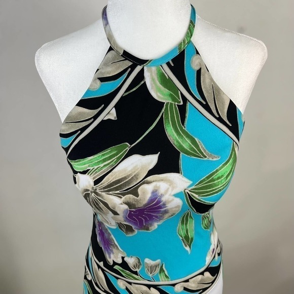 Cache Y2K Floral Halter Dress Lightweight Stretch Size Small - Picture 4 of 16